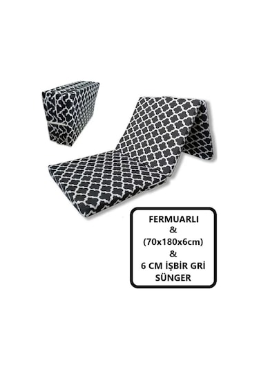 Lüks Katlanır Yatak 70x180x6 Cm Sünger Karaçatı Desen