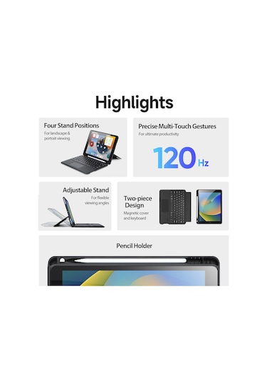 iPad Uyumlu Air 10,5 İnç Bluetooth Klavyeler Manyetik Ayrılabilir Tablet Standı Kılıf