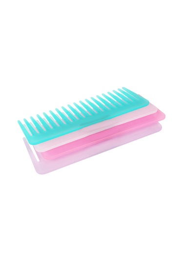 Samdoo Uzun Saçlar İçin Büyük Geniş Dişli Tarak - Statik Elektrikten Koruyucu - Evde Kullanıma Uygun - Pembe Logo Yok