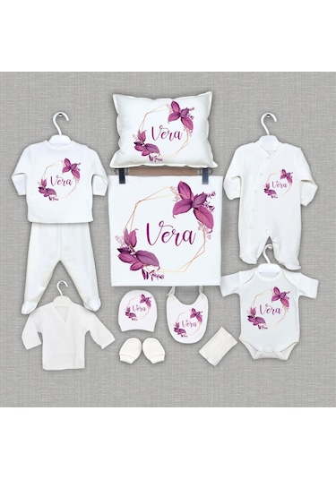 Bebeqon Bbqn1082 İsme Özel 11'li Organik Hastane Çıkışı Çok Renkli