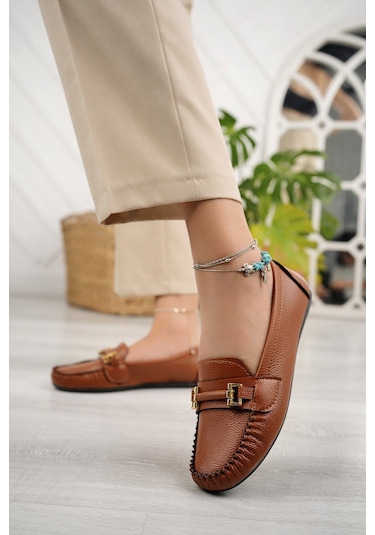 Khayt Daisy Casual Günlük Kadın Babet Ayakkabı Taba