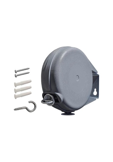 Ganzhoushop Geri Çekilebilir Çamaşır İpi, 40 Feet Uzunluğa Kadar, 30 Pound Taşıyabilir Gri Çok Renkli