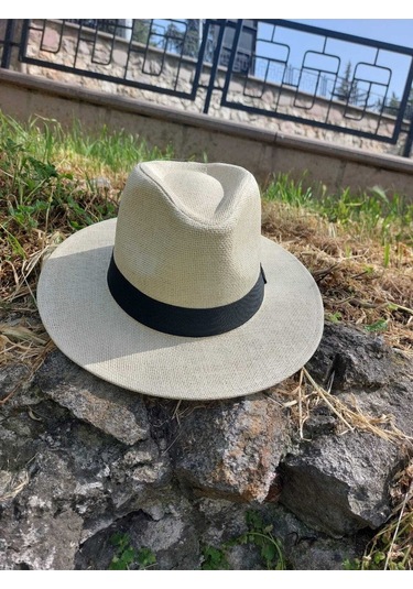 Suyutti Kostan Aksesuar Unisex Hasır Şapka Krem krem