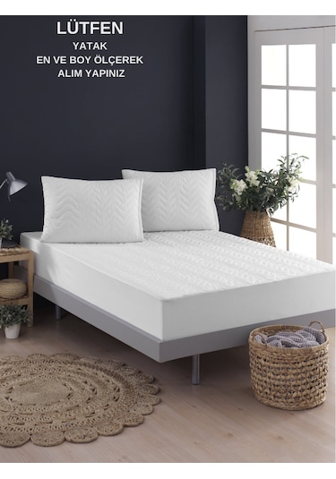 Kapitoneli Fitted Yatak Koruyucu Tek Kişilik Sıvı Geçirmez Alez