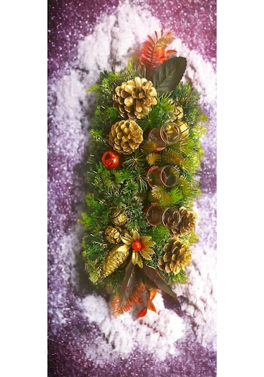 Yılbaşı Masa Çiçeği Mumluklu Centerpiece