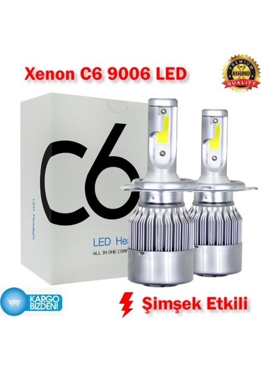 C6 Led Xenon 9006 Hb4 Şimşek Etkili Led Zenon Far Beyaz Deli Mavi 437793935