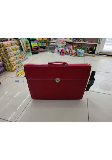 Resim Çantası Kırmızı Deri 35 50cm Körüklü Tcetvel Bölümlü