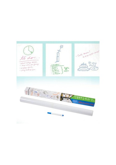 Ollevra Silinebilir Kalemli Sticker Duvara Yapışabilen Yazı Tahtası 60x100 Cm Beyaz