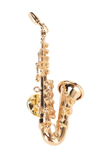 Lemestar Altın Saksafon Şekilli Müzik Enstrümanı Broş - Kaliteli Pirinçten Yapım, Kırmızı Kadife Kutuyla - Müzik Severlere Özel Öğrenci Mezuniyet Doğum Günü Hediyesi Çok Renkli