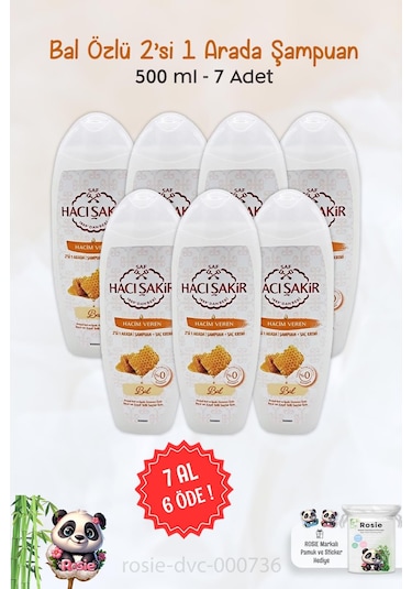 7 Al 6 Öde Hacı Şakir Bal 2si 1 Arada Şampuan Hacim Veren 500 Ml Ve Rosıe