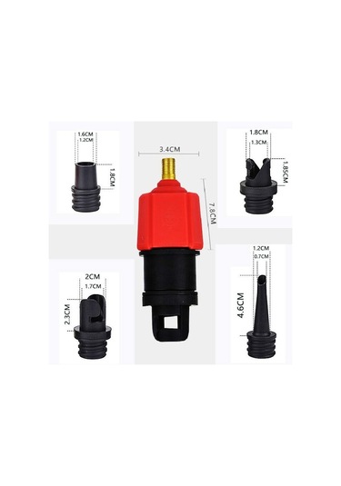 Sones Sörf Kürek Kurulu Kauçuk Tekne Şişme Yatak Hava Valfi Adaptörü Araba Hava Pompası Adaptörü Kırmızı
