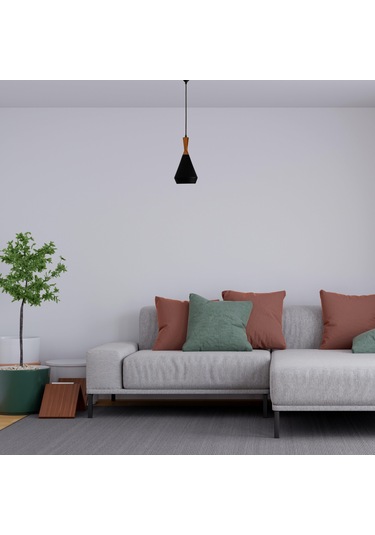 Belda Siyah Sarkıt Avize Siyah - Bronz