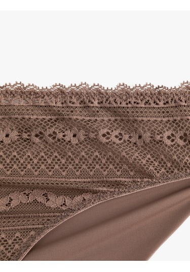 Koton Rahat Kalıp Dantelli Külot Kahverengi 6wlk30054mk Kahve