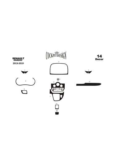 Renault Kangoo Maun Kaplama 2014- 2019 14 Parça Digital Klima