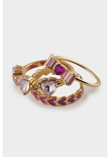 Defacto Kadın Kalp Desenli 3lü Yüzük E4048axnsgd1 Çok Renkli