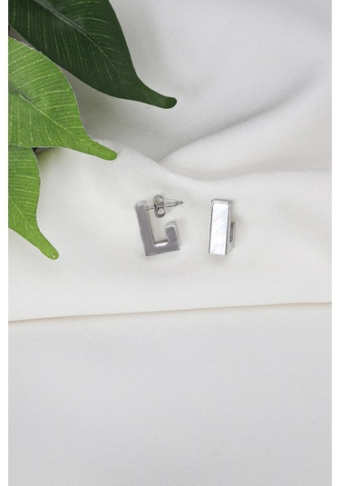 Mrs Flower Hena Model Beyaz Taşlı Çelik Küpe Çok Renkli