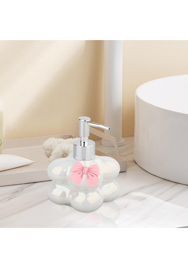 Suntek Duş Şampuanı Beyaz Için Seramik El Sabunu Dispenseri Beyaz