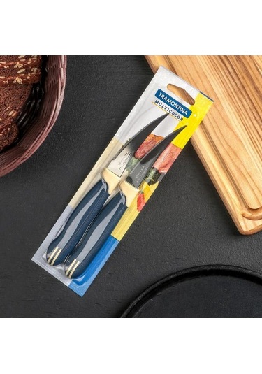 TRAMONTİNA LAZER KESİM SEBZE BIÇAĞI  2 ADET-KISA Lacivert