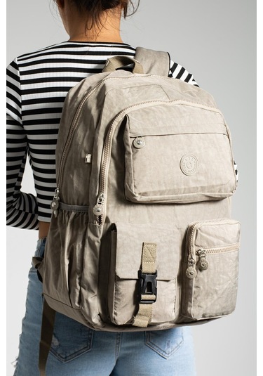 Ultra Hafif Çok Cepli Su Geçirmez Sırt Çantası Vizon Model: 571-1k - Vizon