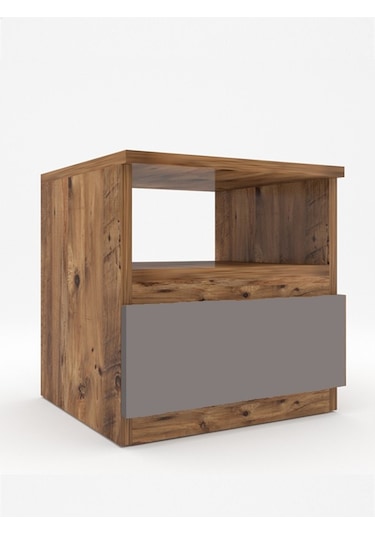 Umut Komodin Antrasit Gri - Atlantik Çam 45 Cm 1 Çekmeceli