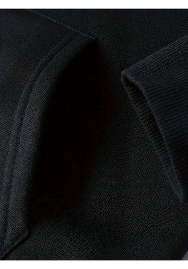 Hırsch Siyah Kadın Oversize Basic Kapüşonlu Lastikli Milano Italy Baskılı Pamuklu Eşofman Takımı Siyah Hırsch Siyah Kadın Oversize Basic Kapüşonlu Lastikli Milano Italy Baskılı Pamuklu Eşofman Takımı Siyah