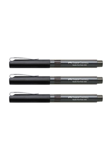 Faber Castell Needle 5405 0.5 İğne Uçlu Roller Kalem 3 Adet Siyah