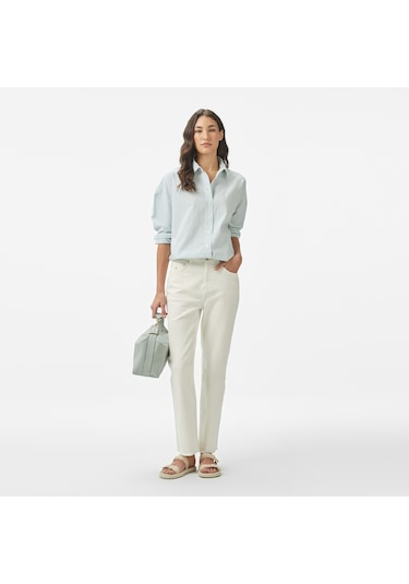 Nautica Kadın Yeşil Regular Fit Çizgili Gömlek Çizgili 55w057t Yeşil