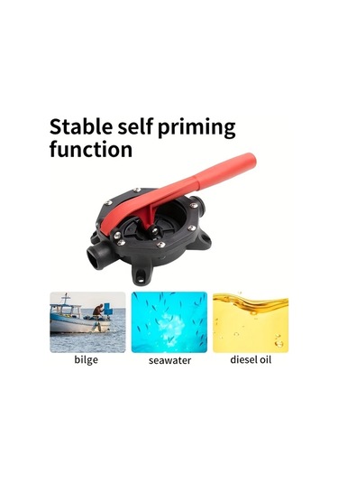 Motion003 1 Adet Siyah Kırmızı Diyafram Tipi Manuel Pompa El Pompası Abs Malzeme Yağ Su Atık Su Transferi