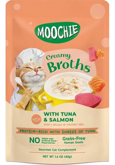 Moochie Ton Balıklı Somonlu Çorba Kedi Ödülü 4 x 40 G