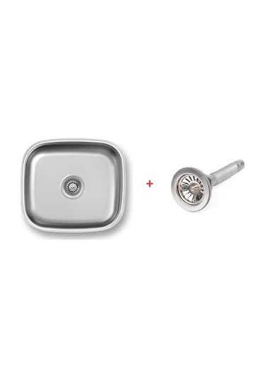 Bloom Ege Lux Kare Tezgah Altı Eviye 40 x 45 CM + 430 Kalite Düz Büyük Kafa Sifon