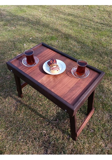 Birayse Ahşap Kamp Sehpası Paralel Kahverengi