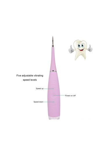 Moveevo "şarj Edilebilir Diş Temizleme Aleti - 5 Hız Ayarlı, Taş Ve Lekeleri Yok Eden Portatif Diş Bakım Cihazı Pembe "