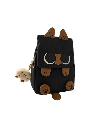 Youxuan Yeni Sevimli Kedi Hafif Ve Büyük Kapasiteli Ilkokul Öğrencileri Için Okul Çantası Siyah