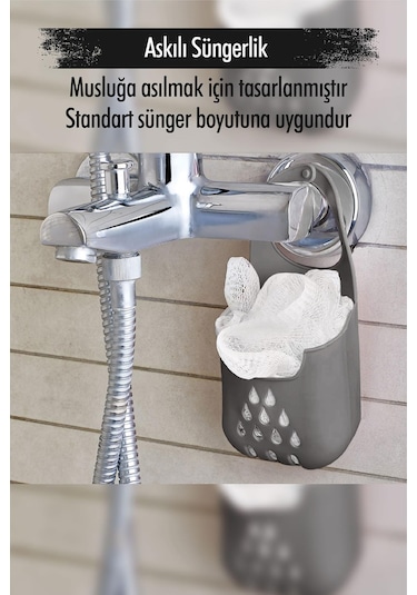 Silikon Askılı Süngerlik Siyah