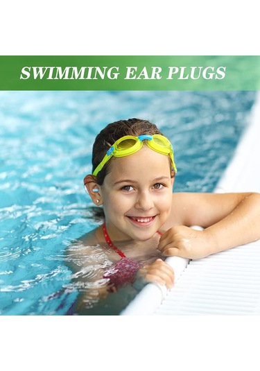Yüzme İçin 20 Çift Kulak Tıkacı, Yeniden Kullanılabilir Silikon Su Geçirmez Kulak Tıkacı