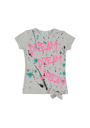 Liay Moda Dream Baskılı Kız Çocuk Tişört Bej