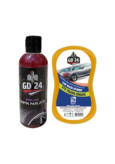 GD24 Lastik Parlatıcı Jel 200 ML + Yıkama Süngeri