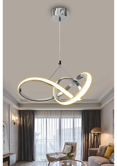 Kardelen Modern Sarkıt Led Avize - Kumandalı / Krom Krom