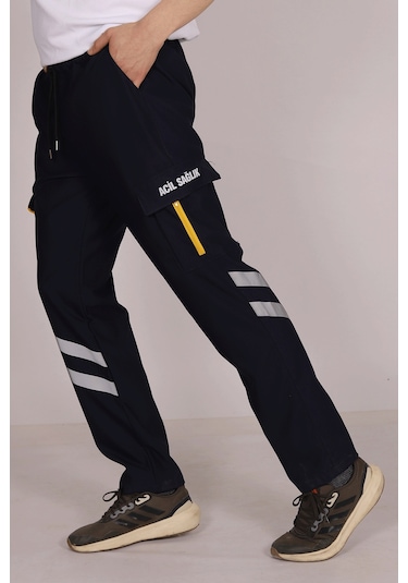 Lacivert Likralı 112 Acil Sağlık Pantolonu Unisex