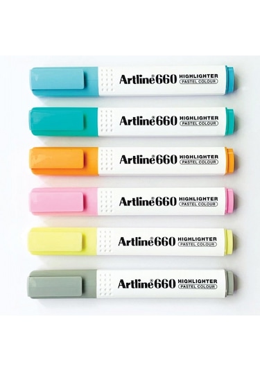 Artline 660 Pastel Seri Fosforlu Kalem Seti 6'lı Çok Renkli