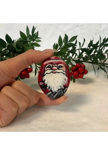 Uretti - Belkıs 8188 - El Yapımı Doğal Taş Yılbaşı Temalı Magnet - 4 X 6 Cm