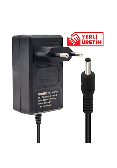 Weko 12 Volt 2 Amper 3.5x1.35mm Soket Şarj Cihazı - Güç Adaptörü