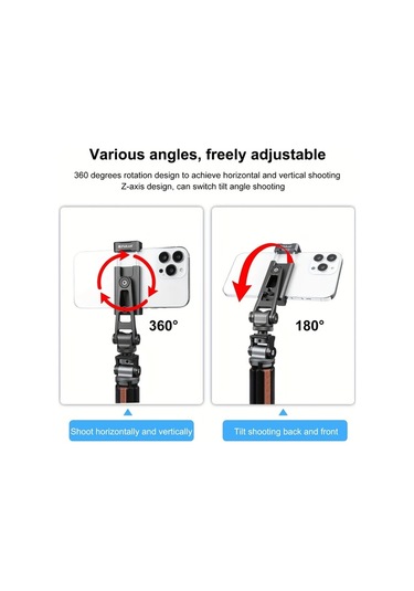 Xuweiwei Puluz Alüminyum Alaşım Telefon Kelepçesi 360 Derece Z Ekseni Döndürme Soğuk Ayakkabı Montajı Siyah -