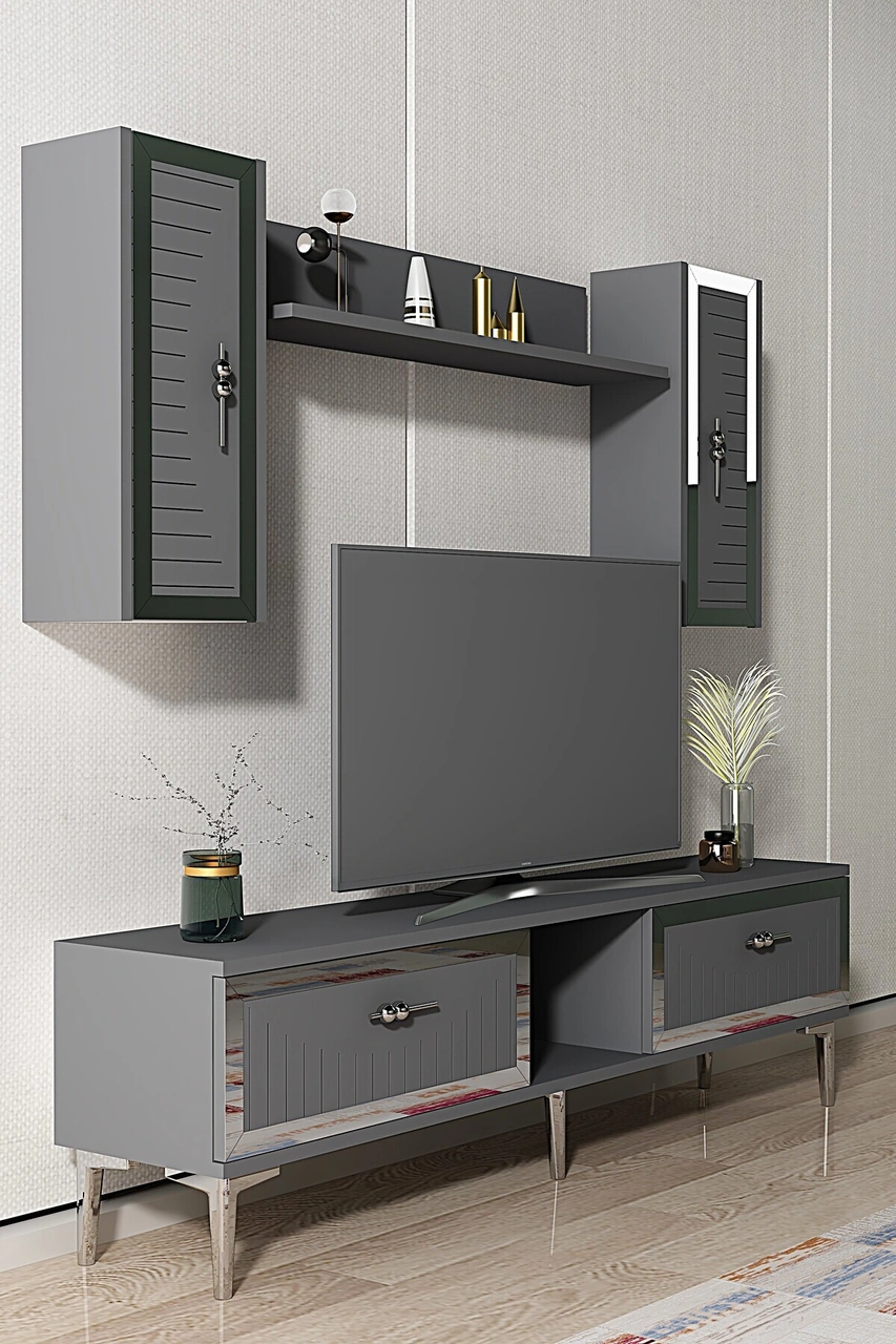 Tvr1501as - Tuna150 Tv Ünitesi Antrasit Sılver 150cm Antrasit Gümüş