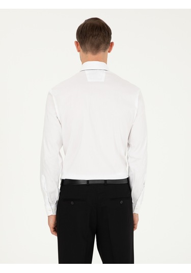 Cacharel Beyaz Slim Fit Pamuk Karışımlı Klasik Gömlek 15841036