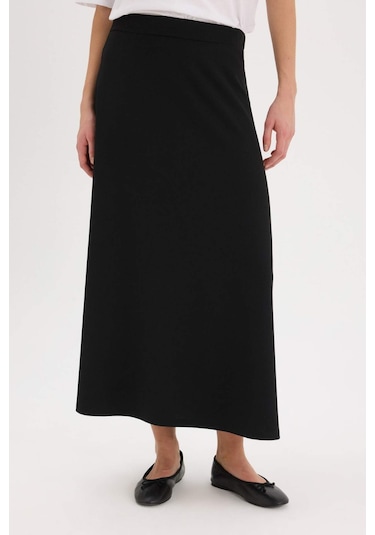 DeFacto A Kesim Krep Maxi Etek A4706AX25SPBK81 Siyah