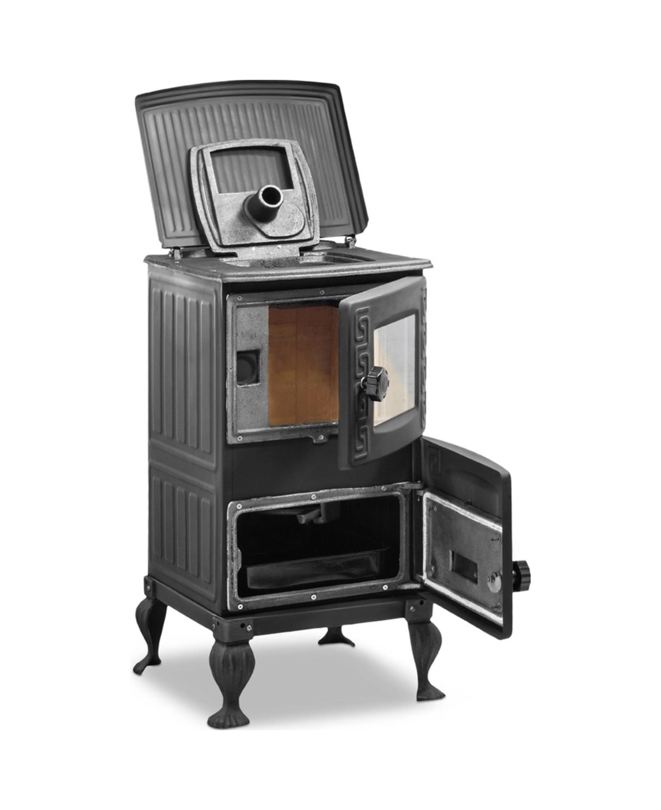 Mini Turbo Şömine Soba-pik Ayaklı Siyah Erendemir