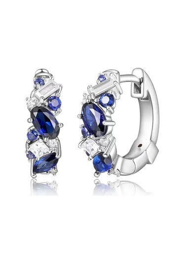 Prosperlink Lüks Mavi Kübik Zirkonya Küpe - Düğün, Parti Aksesuarı, Kadınlar İçin Hediyesaf Altın Renkbeyaz0,11 Ct - 0,15 Ct14 Ayargümüşfl - If