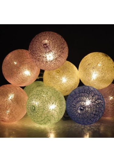 Orbus Koton Led Işık Zinciri - Renkli - 1,55 M Renkli