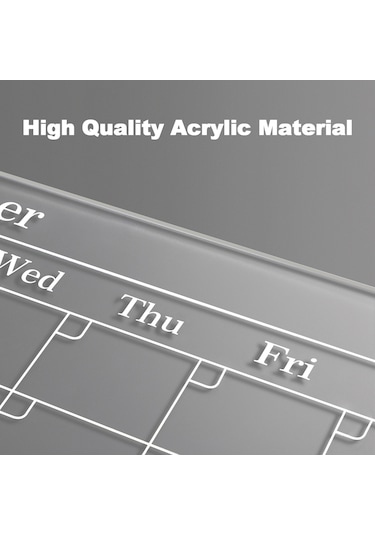 Mufunye Buzdolabı İçin 40x30cm Akrilik Manyetik Takvim - Kuru Silme, Kaliteli Materyal, Kolay Kurulum, Planlama Ve Hatırlatmalar İçin Dy1077 Siyah
